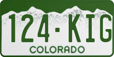 CO license plate 124KIG