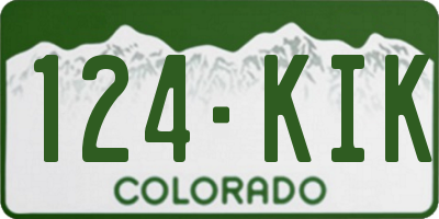 CO license plate 124KIK