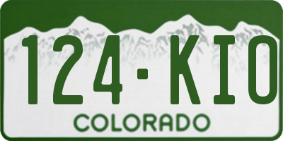CO license plate 124KIO