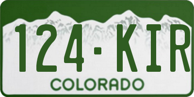 CO license plate 124KIR
