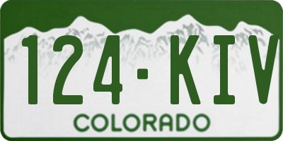 CO license plate 124KIV
