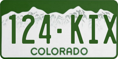 CO license plate 124KIX
