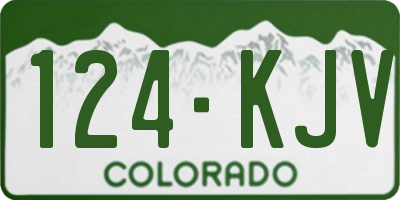 CO license plate 124KJV