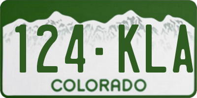 CO license plate 124KLA
