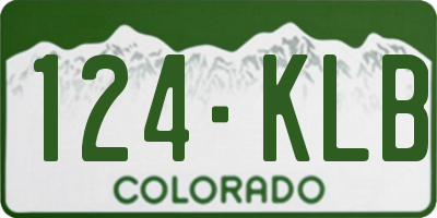 CO license plate 124KLB