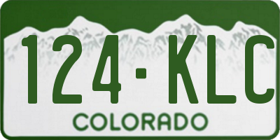 CO license plate 124KLC