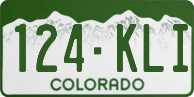 CO license plate 124KLI