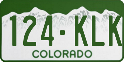 CO license plate 124KLK
