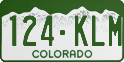 CO license plate 124KLM