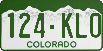 CO license plate 124KLO