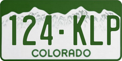 CO license plate 124KLP
