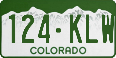 CO license plate 124KLW