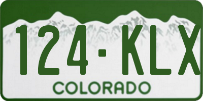 CO license plate 124KLX