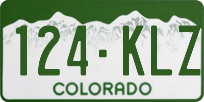 CO license plate 124KLZ