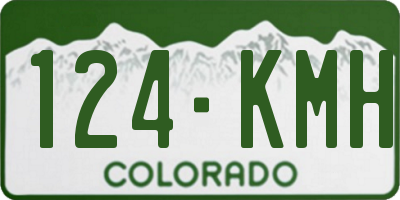 CO license plate 124KMH