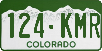 CO license plate 124KMR