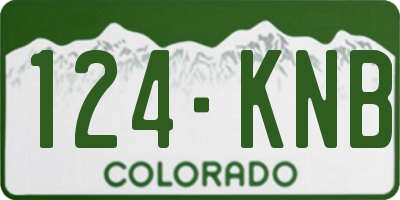 CO license plate 124KNB