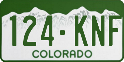 CO license plate 124KNF