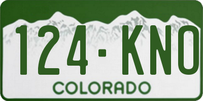 CO license plate 124KNO