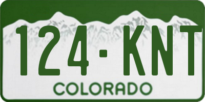 CO license plate 124KNT