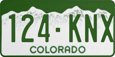 CO license plate 124KNX