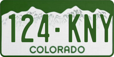 CO license plate 124KNY