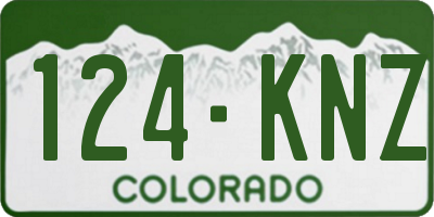 CO license plate 124KNZ