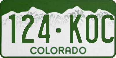 CO license plate 124KOC