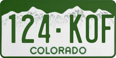 CO license plate 124KOF