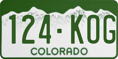 CO license plate 124KOG