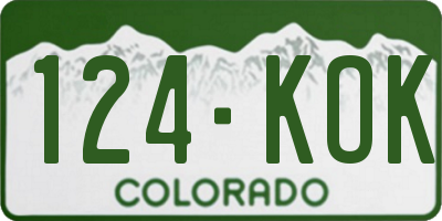 CO license plate 124KOK