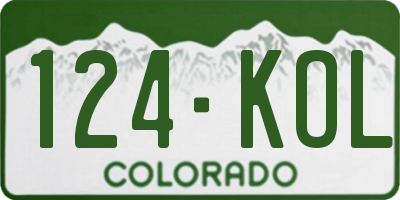 CO license plate 124KOL