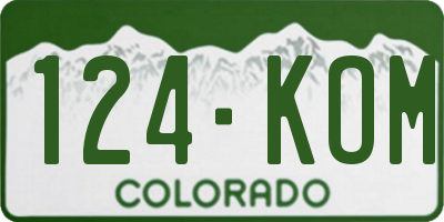 CO license plate 124KOM