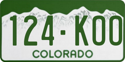 CO license plate 124KOO
