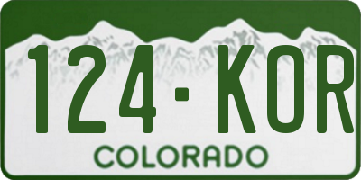 CO license plate 124KOR