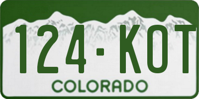 CO license plate 124KOT