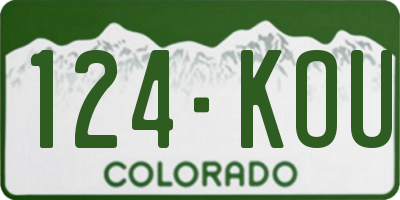 CO license plate 124KOU