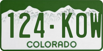 CO license plate 124KOW
