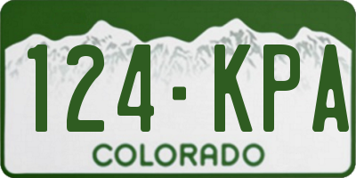 CO license plate 124KPA