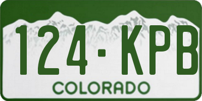 CO license plate 124KPB