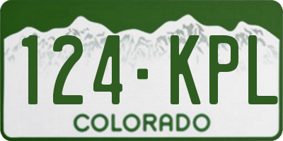 CO license plate 124KPL