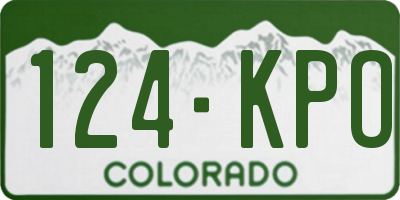 CO license plate 124KPO