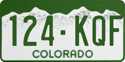 CO license plate 124KQF
