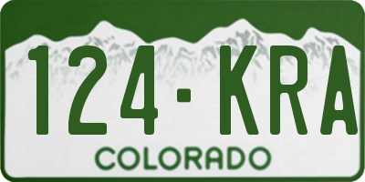CO license plate 124KRA