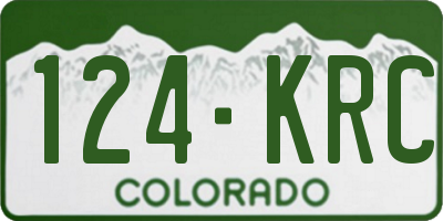 CO license plate 124KRC