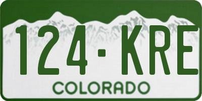 CO license plate 124KRE