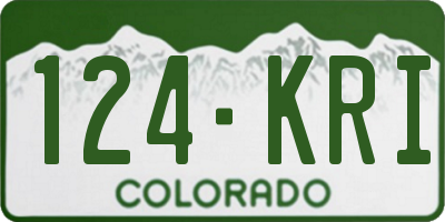 CO license plate 124KRI