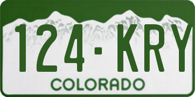 CO license plate 124KRY