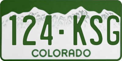 CO license plate 124KSG