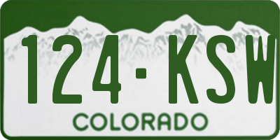 CO license plate 124KSW
